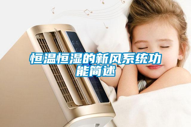 恒溫恒濕的新風(fēng)系統(tǒng)功能簡述